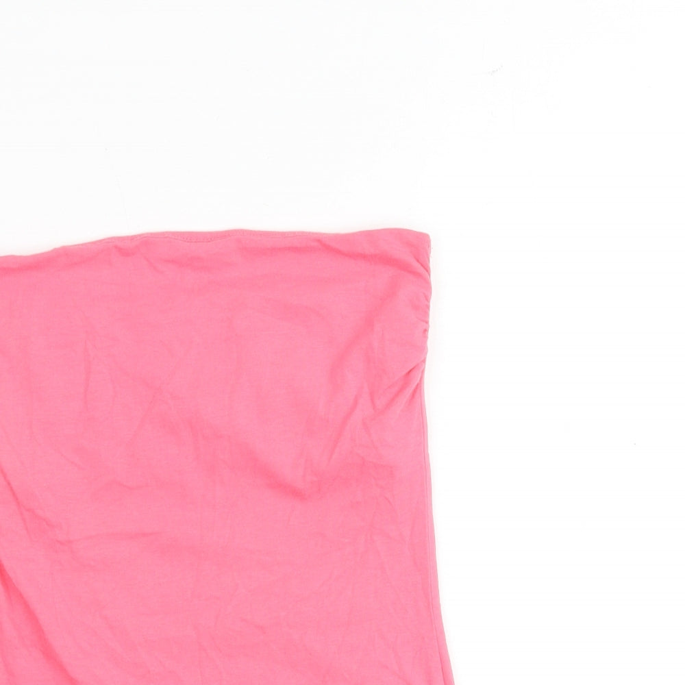 H&M Womens Pink Cotton Basic Tank Size S Off the Shoulder
