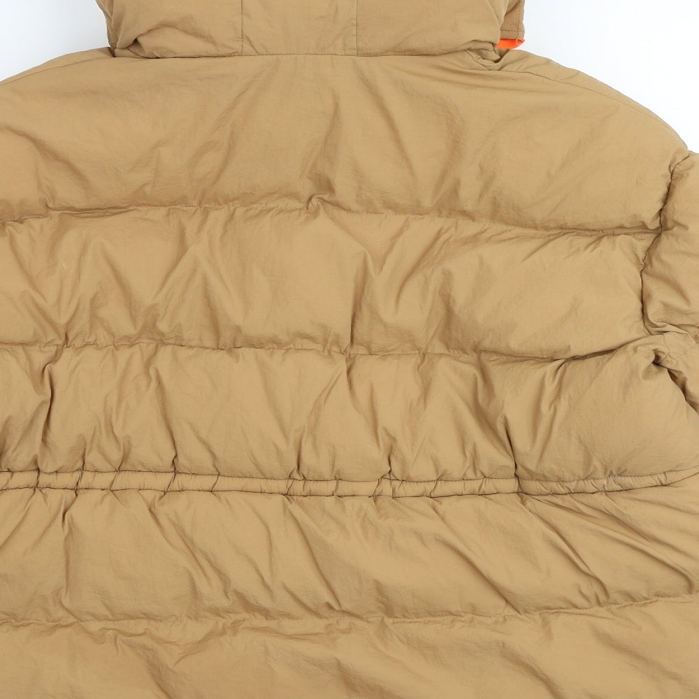 PRETTYLITTLETHING Womens Brown Puffer Jacket Jacket Size M Zip