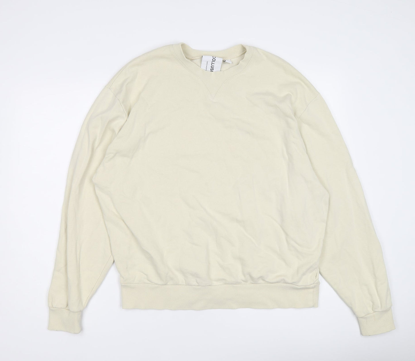 COLLUSION Womens Yellow Cotton Pullover Sweatshirt Size M Pullover