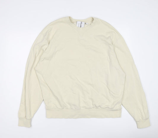COLLUSION Womens Yellow Cotton Pullover Sweatshirt Size M Pullover