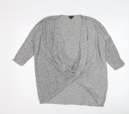 River Island Womens Grey V-Neck Viscose Pullover Jumper Size 10
