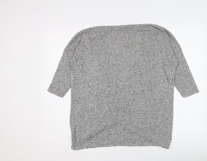 River Island Womens Grey V-Neck Viscose Pullover Jumper Size 10