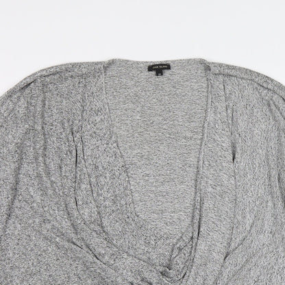 River Island Womens Grey V-Neck Viscose Pullover Jumper Size 10