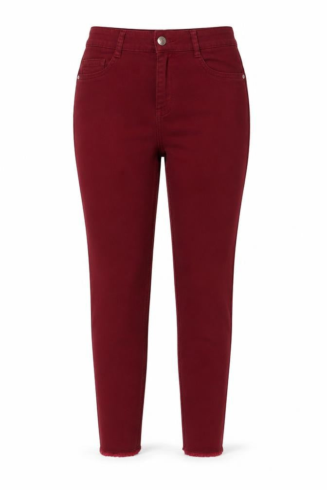 Authentic Womens Red Cotton Skinny Jeans Size 12 L25 in Regular Button