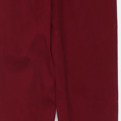 Authentic Womens Red Cotton Skinny Jeans Size 12 L25 in Regular Button