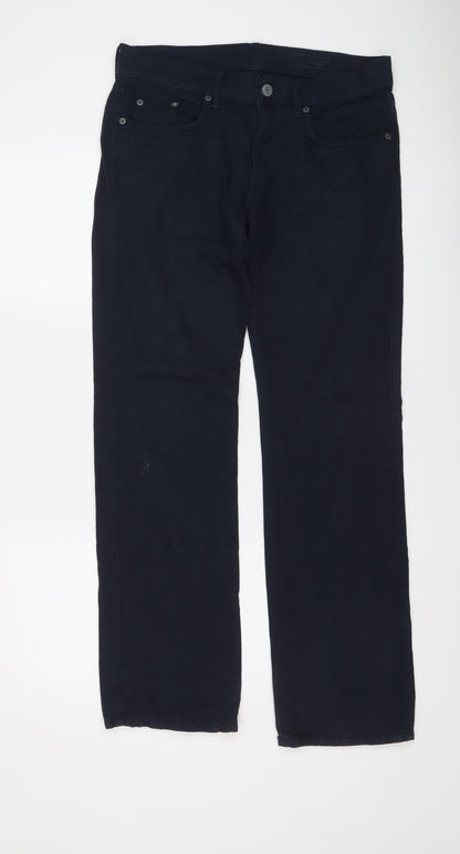 Additional front view of ESPRIT men’s blue cotton straight jeans, size 30, in, 32-inch leg regular button