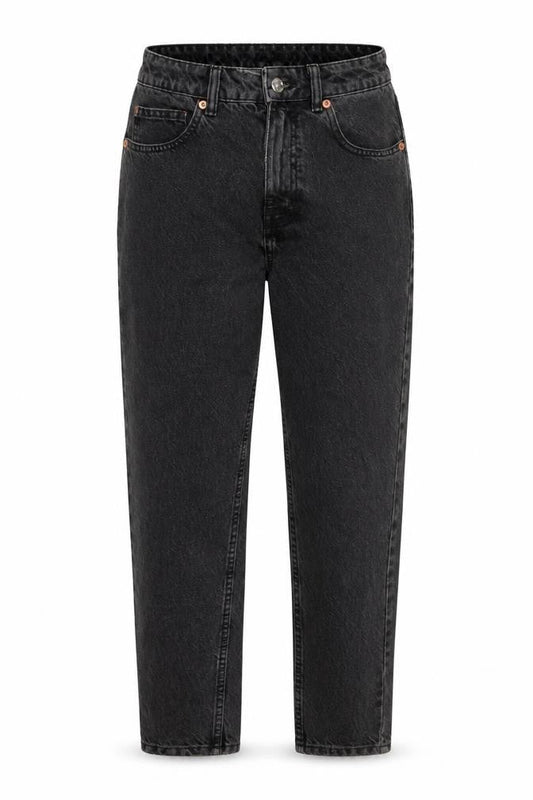 Zara Womens Grey Cotton Boyfriend Jeans Size 8 L26 in Regular Button