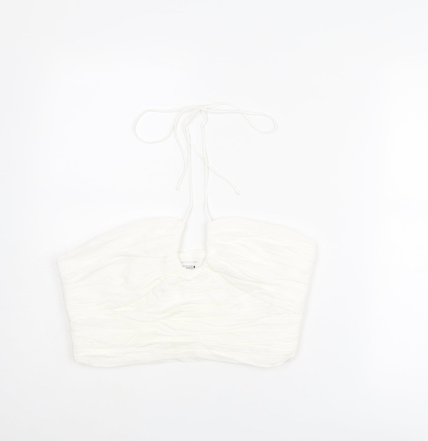 Zara Womens White Viscose Cropped Tank Size XL Halter