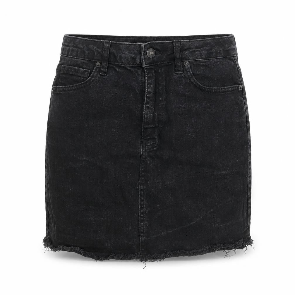 Nasty Gal Womens Black Cotton A-Line Skirt Size 10 Zip