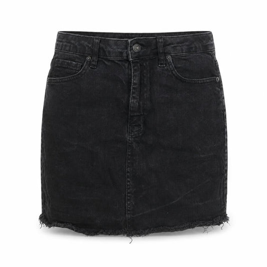 Nasty Gal Womens Black Cotton A-Line Skirt Size 10 Zip