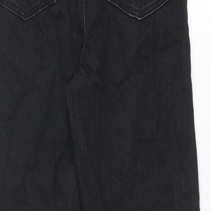 Brand and care label for Only women’s black cotton mom jeans, size UK 28, in regular zip