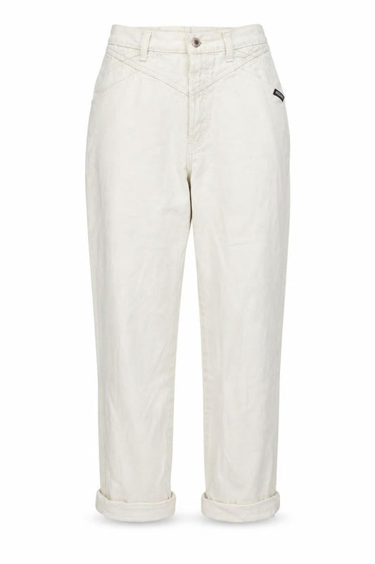 Rookies Womens Ivory Cotton Mom Jeans Size 26 in Regular Zip