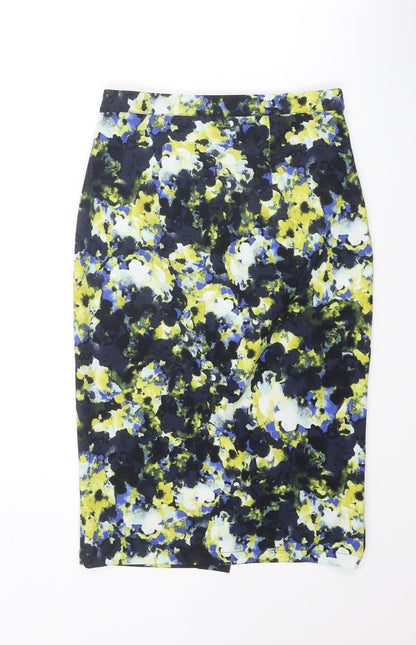Warehouse Womens Multicoloured Geometric Polyester Straight & Pencil Skirt Size 6 Zip