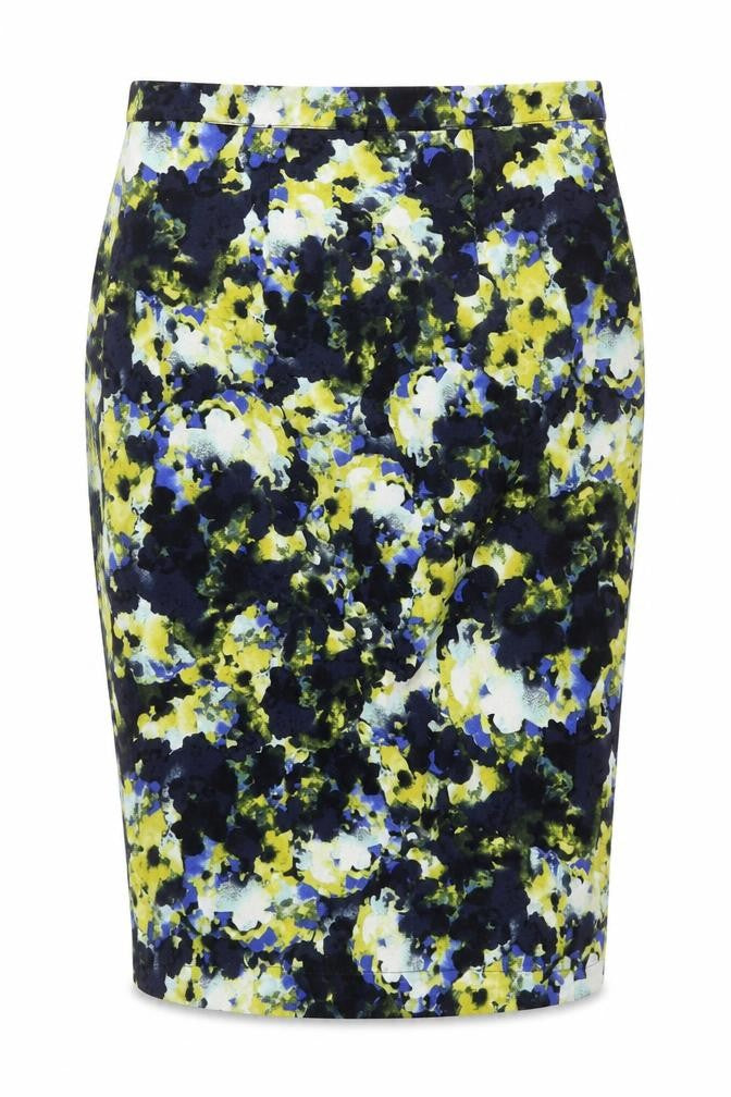 Warehouse Womens Multicoloured Geometric Polyester Straight & Pencil Skirt Size 6 Zip