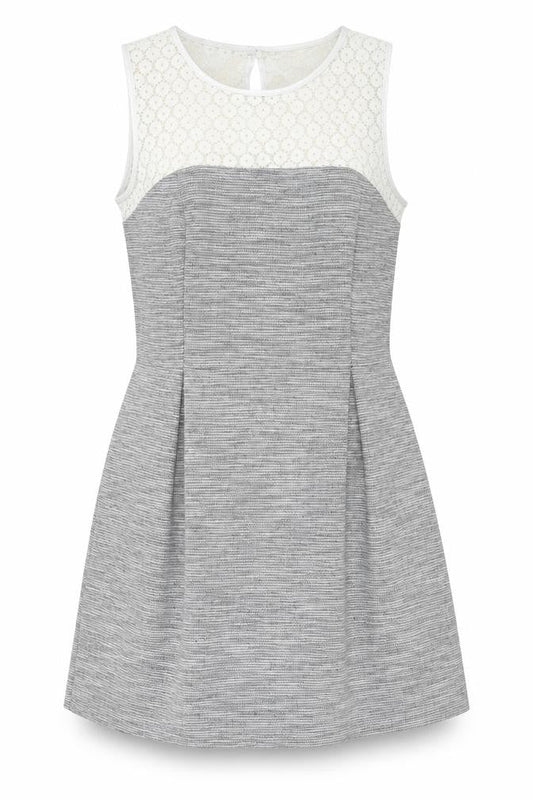 Dorothy Perkins Womens Grey Colourblock Cotton Shift Size 14 Round Neck Zip