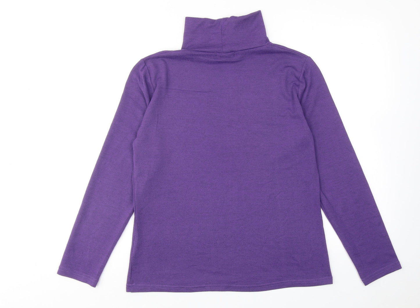 Auburn Womens Purple High Neck Polyester Pullover Jumper Size S