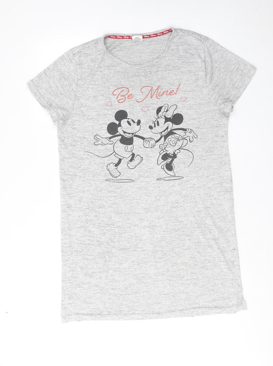 Disney Womens Grey Solid Polyester Top Dress Size 12 - Mickey Minnie Mouse