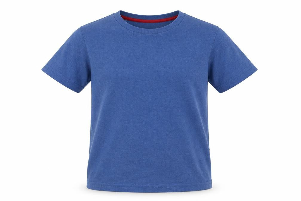 Lost Stock Boys Blue Cotton Basic T-Shirt Size 5-6 Years Round Neck Pullover