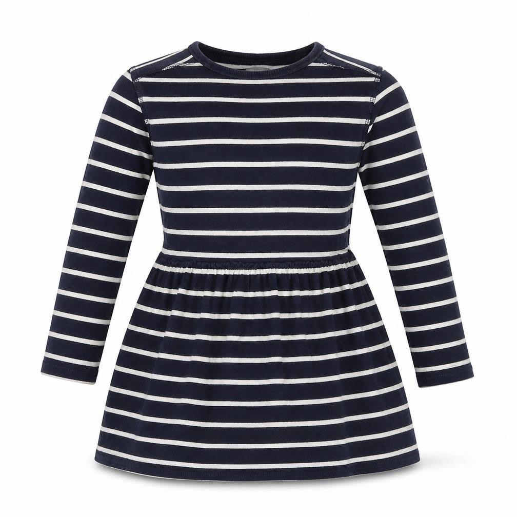 NEXT Girls Blue Striped Cotton A-Line Size 5 Years Round Neck Pullover
