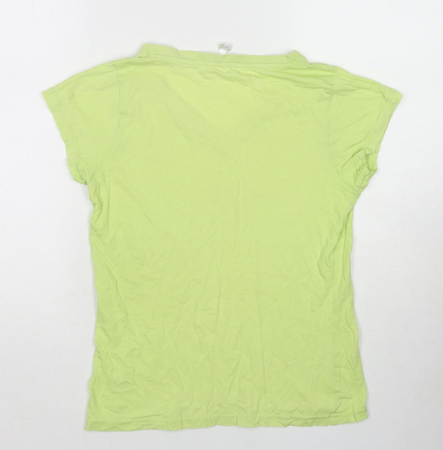 SOL'S Womens Green Cotton Basic T-Shirt Size M V-Neck - Hawk