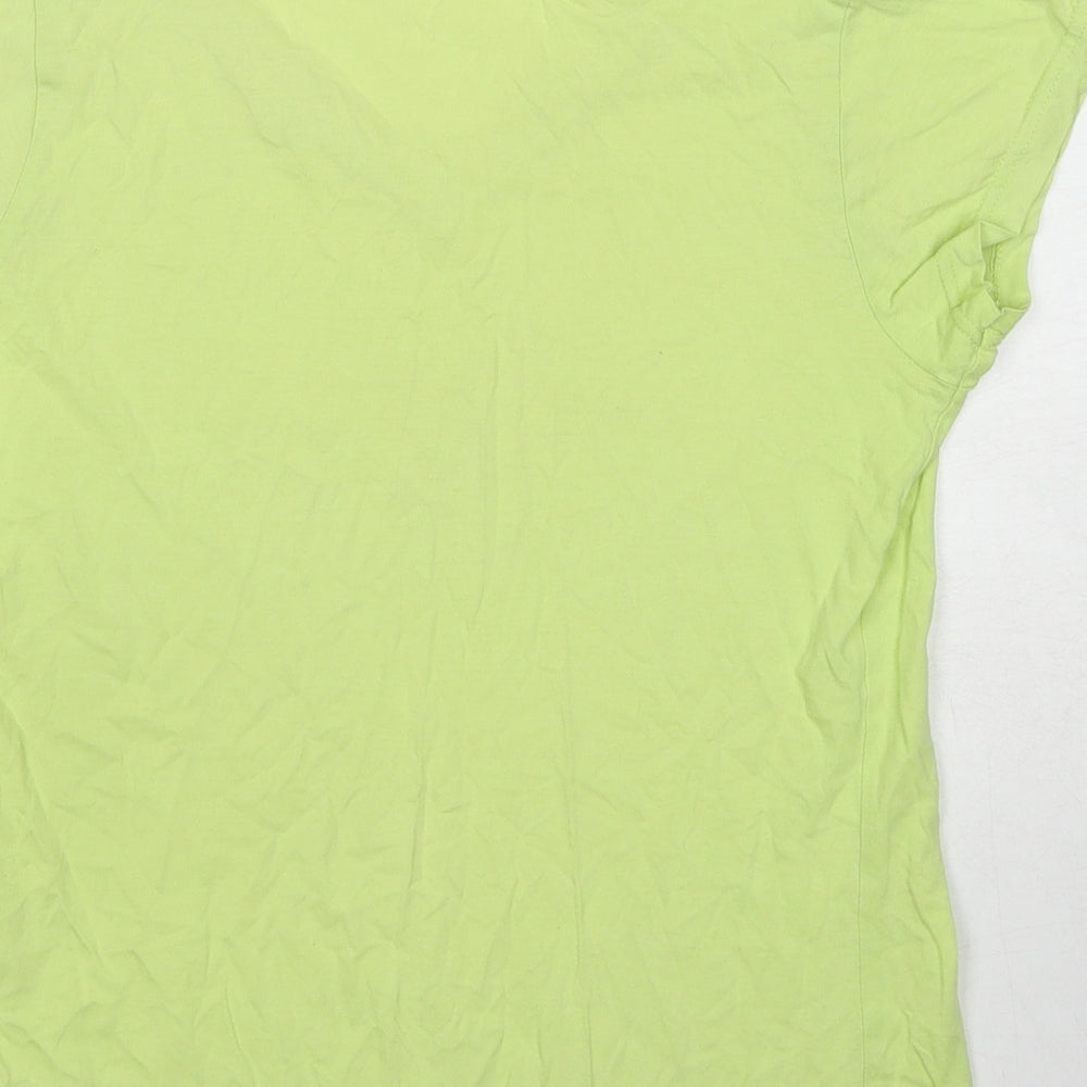SOL'S Womens Green Cotton Basic T-Shirt Size M V-Neck - Hawk