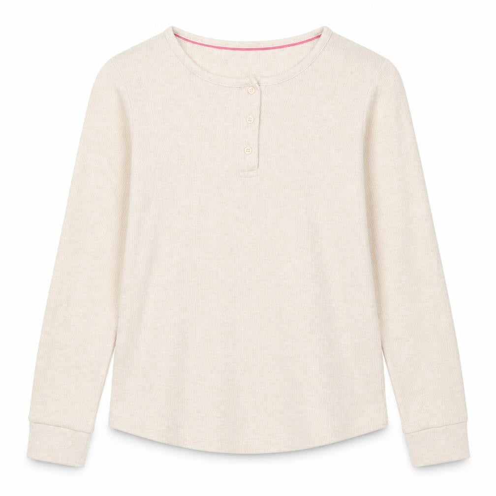 Marks & Spencer Girls Beige Round Neck Cotton Pullover Jumper Size 10-11 Years Pullover