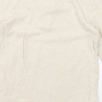 Marks & Spencer Girls Beige Round Neck Cotton Pullover Jumper Size 10-11 Years Pullover