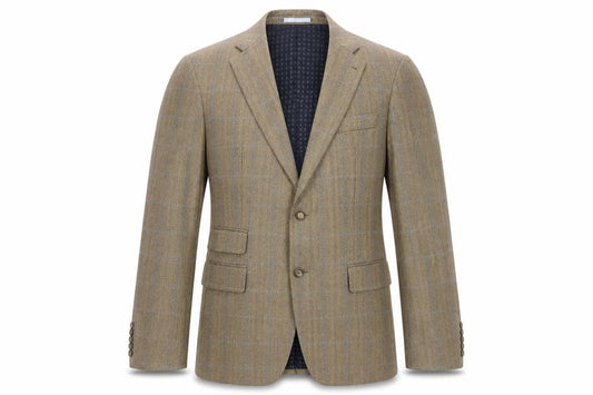Next Mens Brown Striped Wool Jacket Blazer Size 42 Regular - Five-Button Sleeve