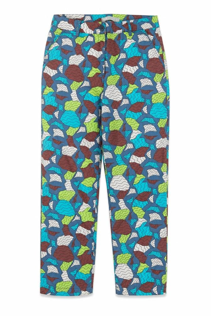 ASOS Womens Multicoloured Geometric Cotton Straight Jeans Size 12 Regular Zip
