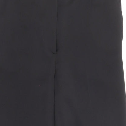 H&M Womens Black Polyester Trousers Size 8 Regular Zip