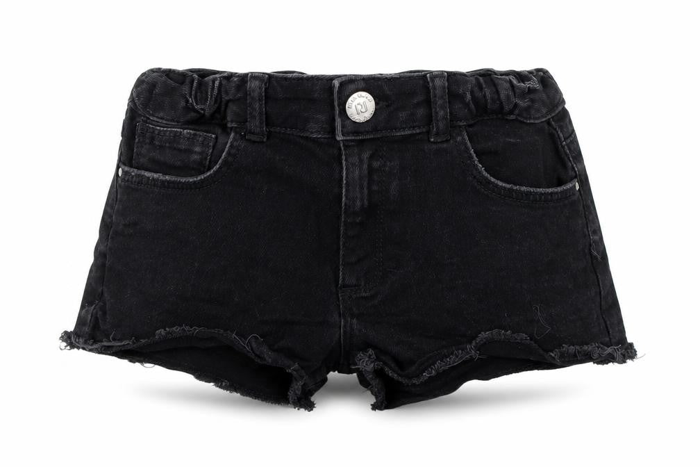 River Island Girls Black Cotton Cut-Off Shorts Size 9-10 Years Regular Zip