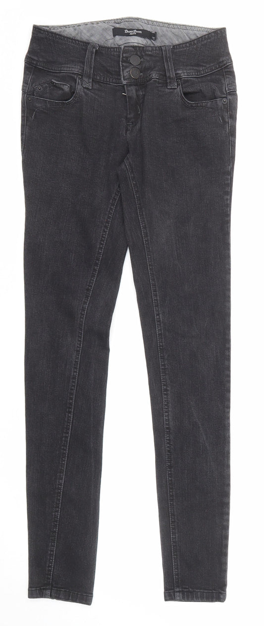 Preloved Boom Boom Jeans Womens Black Cotton Skinny Jeans Size 24 in Regular Zip - Front