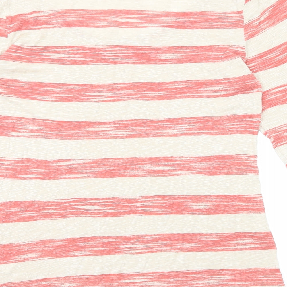 Monsoon Womens Red Striped Viscose Basic Blouse Size S Round Neck