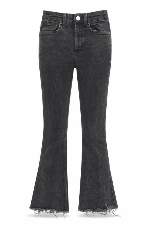 Denim & Co. Womens Black Cotton Tapered Jeans Size 4 Regular Zip - Waist 21 inches