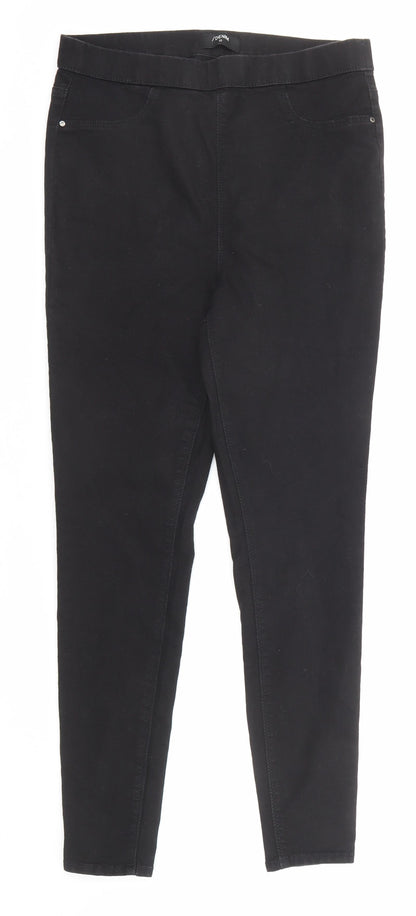 Additional front view of /Denim women’s black cotton jegging jeans, size UK 10, regular