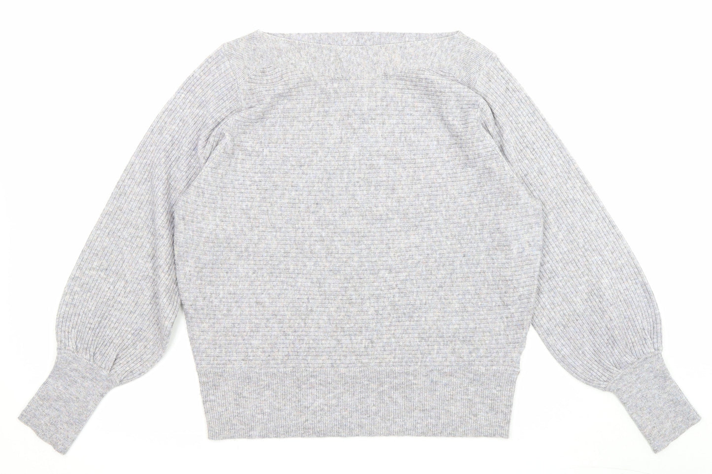 Marks and Spencer Womens Grey Boat Neck Polyester Pullover Jumper Size 16