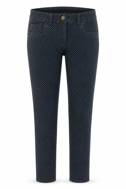 George Womens Black Polka Dot Cotton Skinny Jeans Size 12 Regular Zip