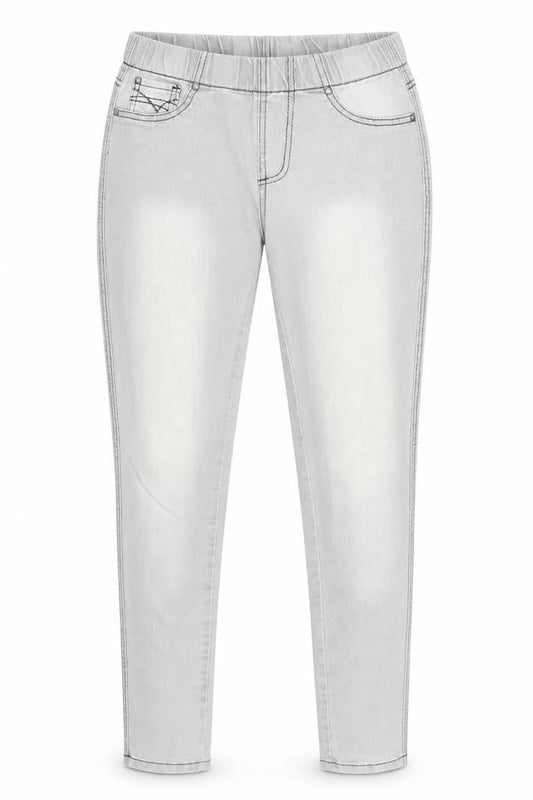 Denim & Co. Womens Grey Cotton Jegging Jeans Size 10 Regular Zip