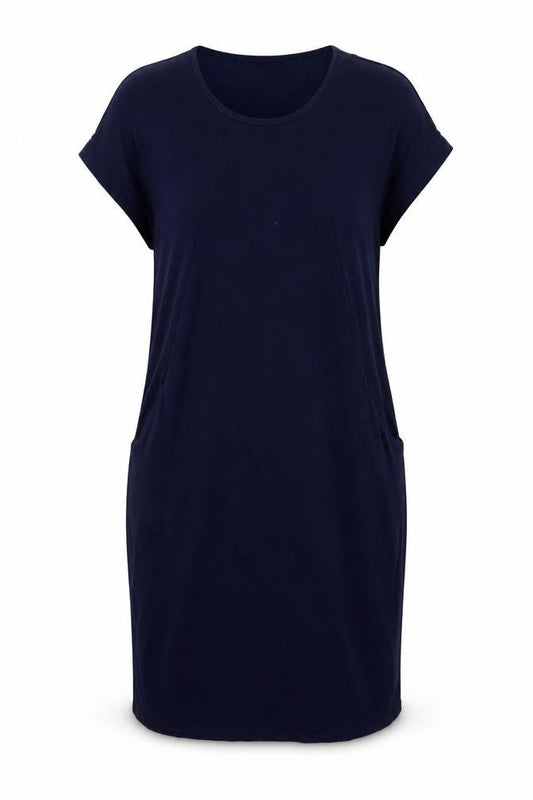 Roman Womens Blue Viscose Shift Size 12 Round Neck Pullover