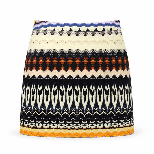 Missguided Womens Multicoloured Geometric Polyester A-Line Skirt Size 8 Zip