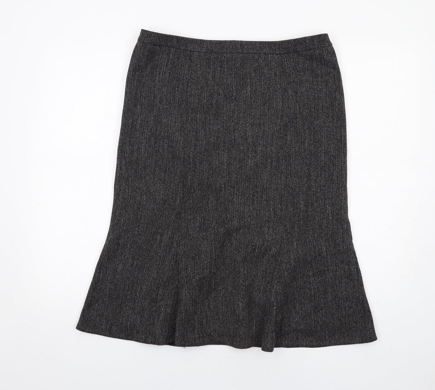BHS Womens Grey Polyester A-Line Skirt Size 12 Zip