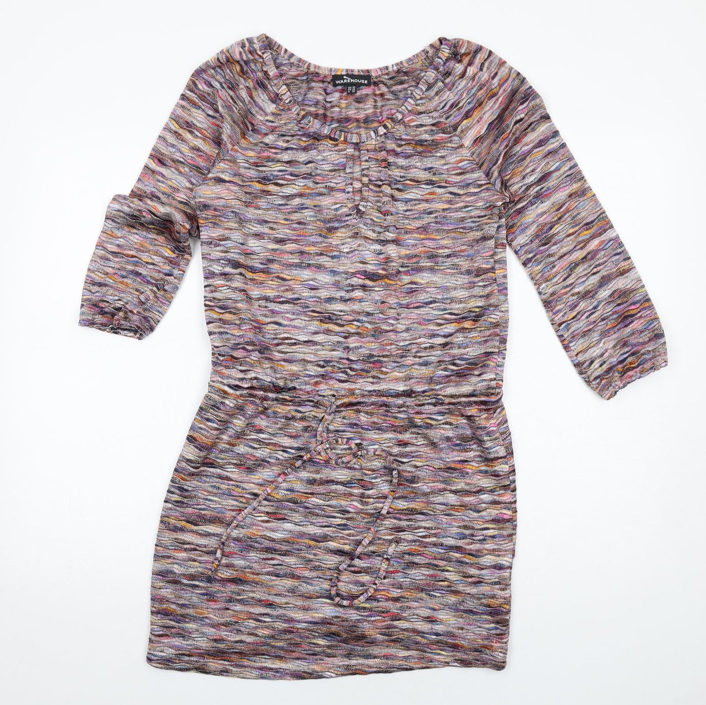 Warehouse Womens Multicoloured Polyester Bodycon Size 10 Round Neck Pullover
