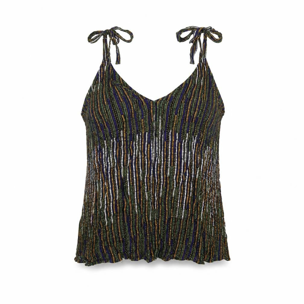 H&M Womens Multicoloured Geometric Viscose Camisole Tank Size 12 V-Neck