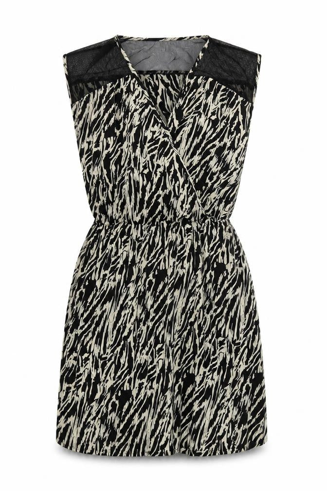 Pins & Needles Womens Black Geometric Polyester A-Line Size M Round Neck Pullover