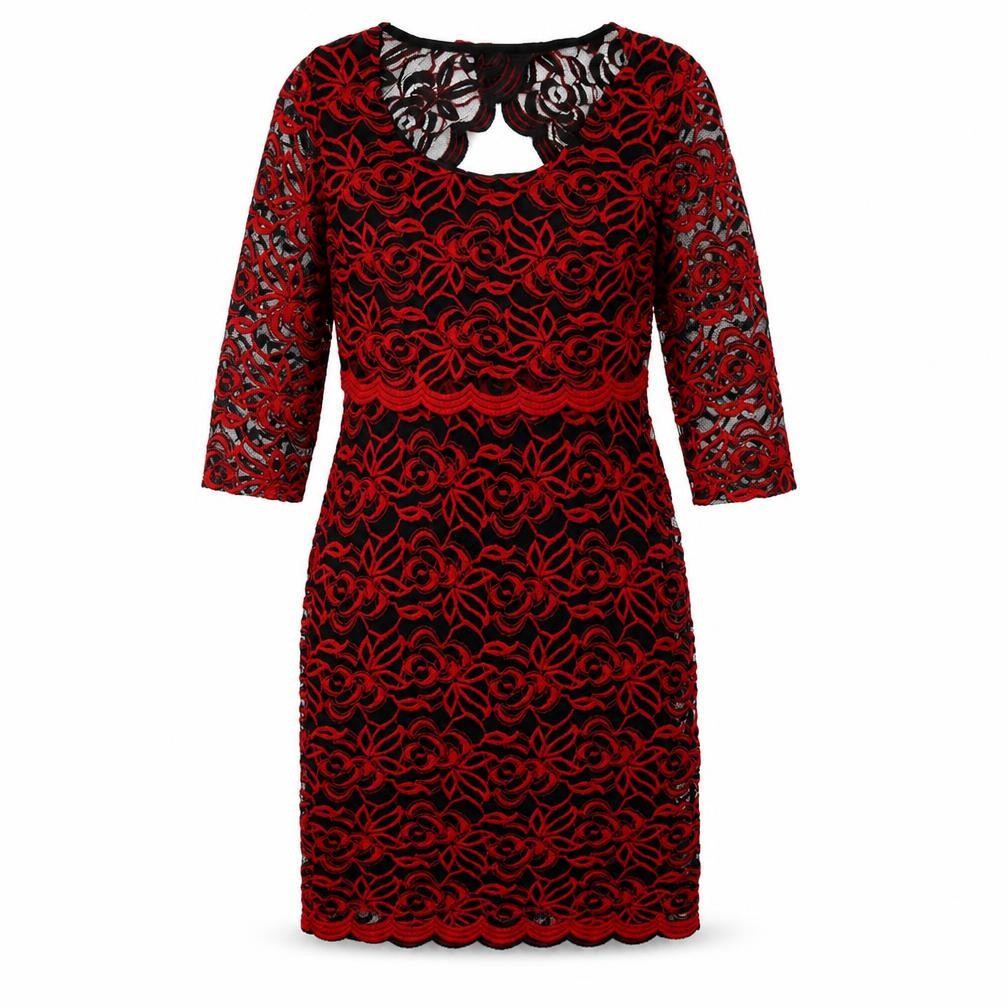 Per Una Womens Red Floral Polyester A-Line Size 8 Scoop Neck Pullover