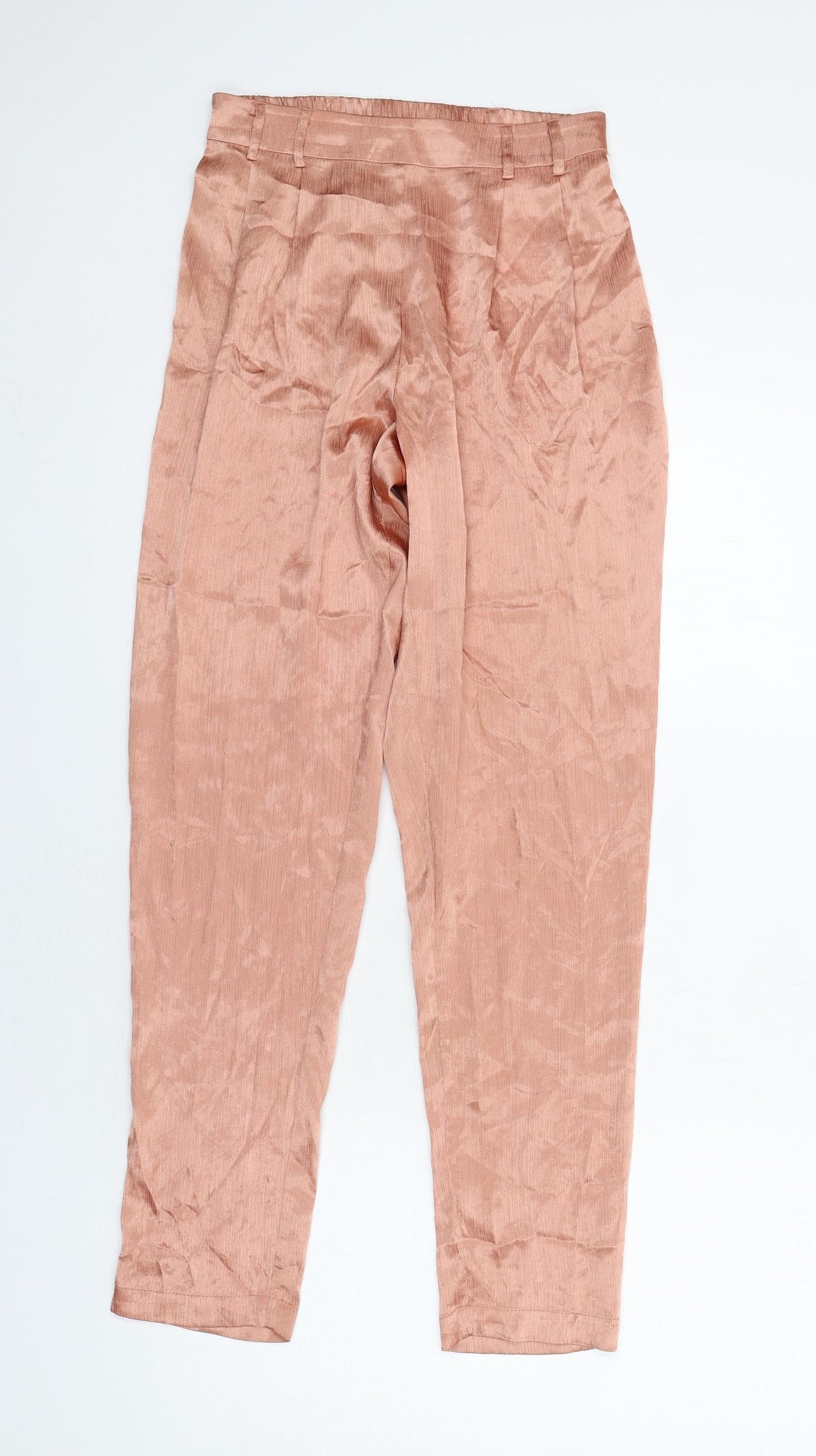 Pieces Womens Orange Polyester Trousers Size XS Regular