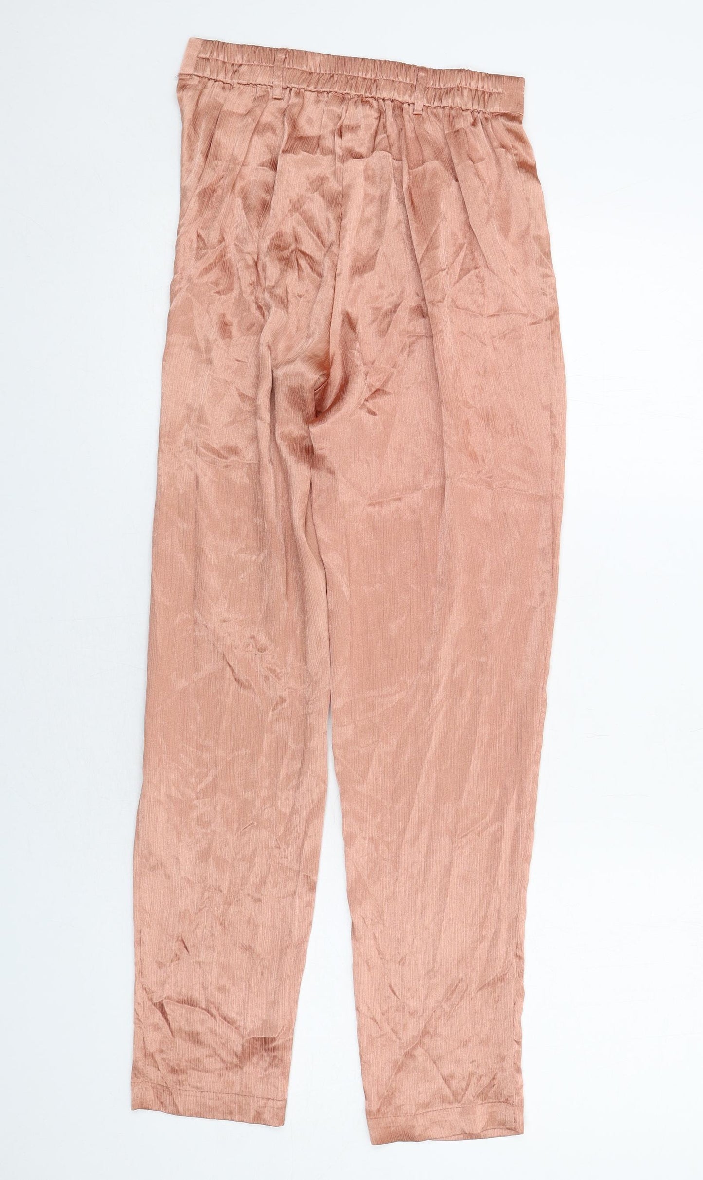 Pieces Womens Orange Polyester Trousers Size XS Regular