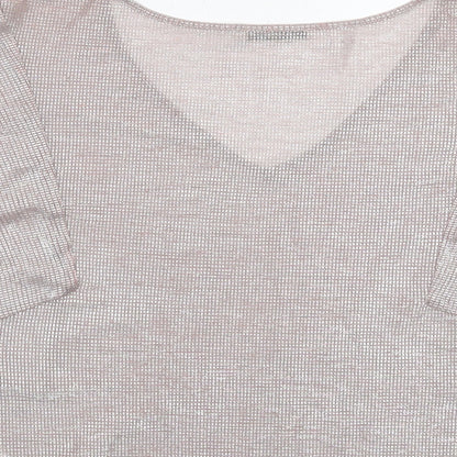Oasis Womens Pink Polyester Basic T-Shirt Size S V-Neck