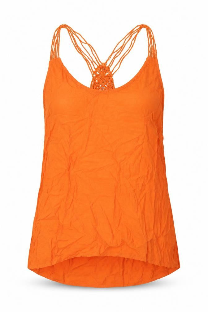 NEXT Womens Orange Viscose Basic Tank Size 8 Round Neck