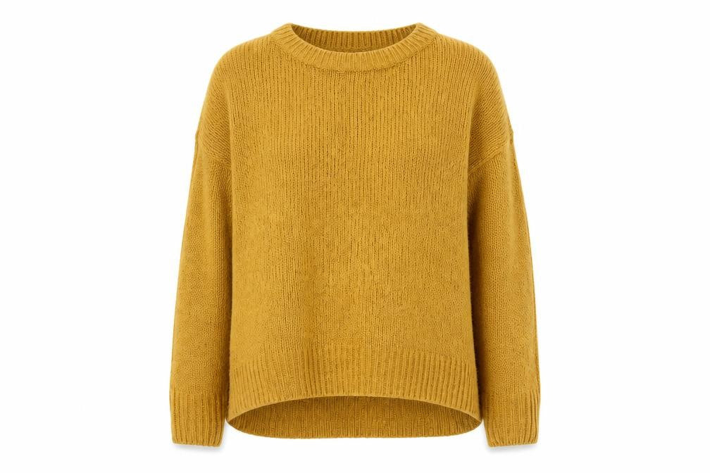New Look Womens Yellow Round Neck Acrylic Pullover Jumper Size S